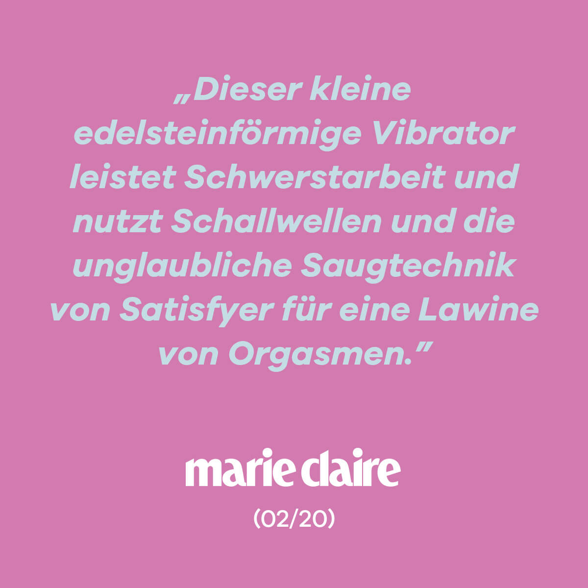 Satisfyer marie clare Magazin Bewertungen