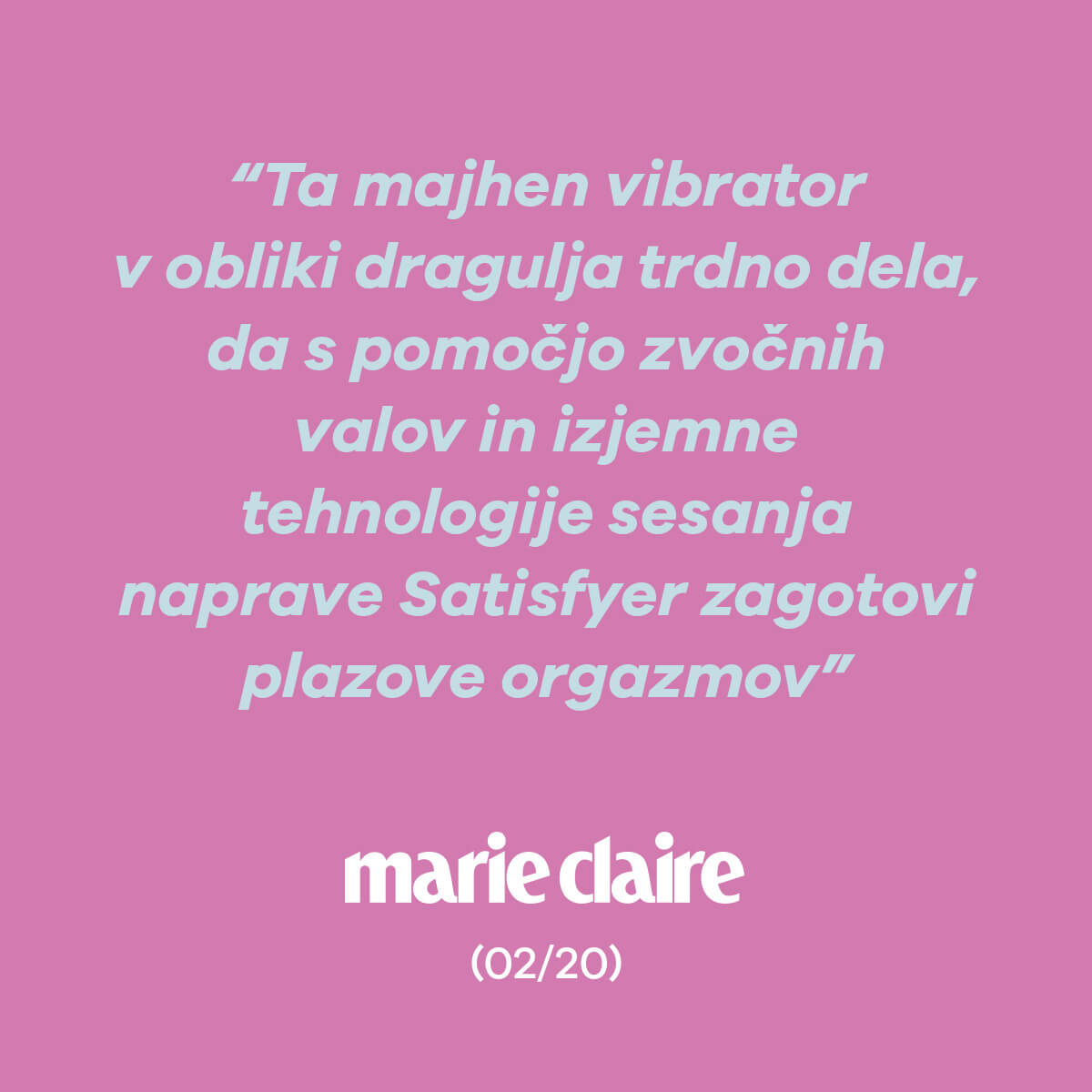 Satisfyer marie claire Revija Ocene